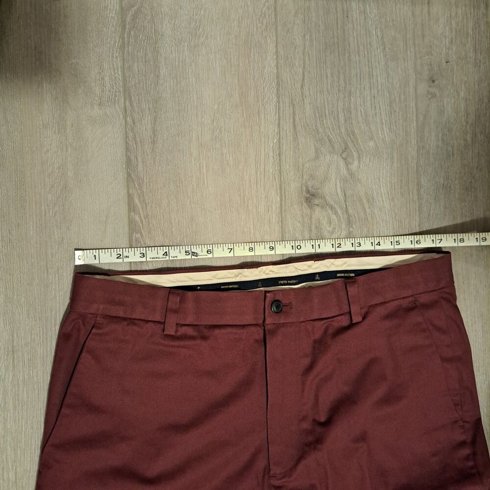 Brooks Brothers Men’s Cotton Clark Chino Pants Maroon 36x32 (Measures 35x32) - Picture 6 of 11